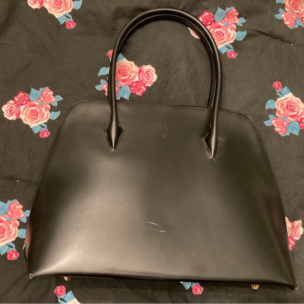 Wide Opening Black Work Bag